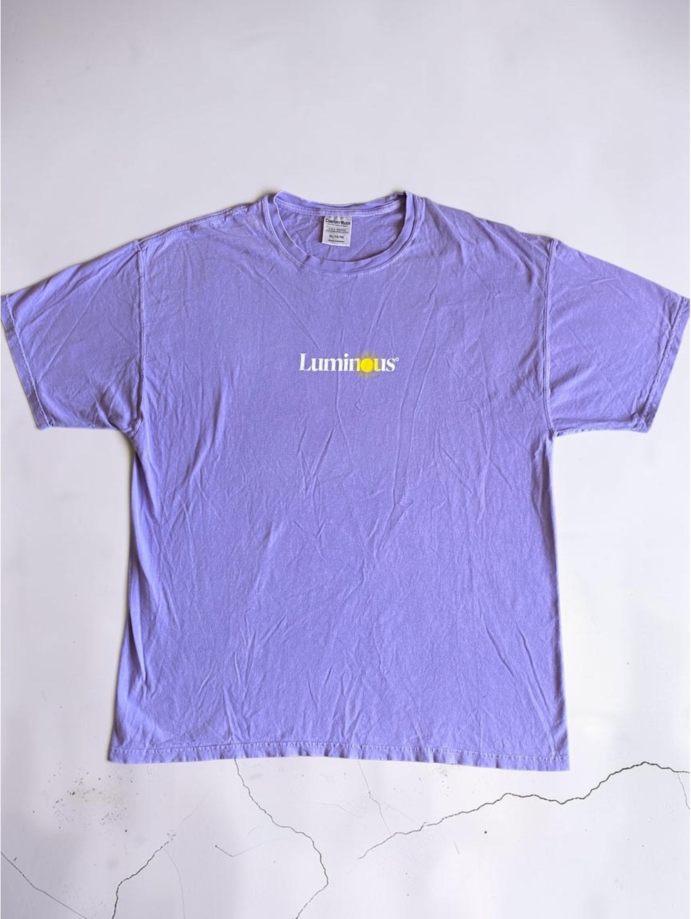 Unisex Tee XL Regular Fit Lavender 100% Cotton Luminous Graphic Comfort Wash Top